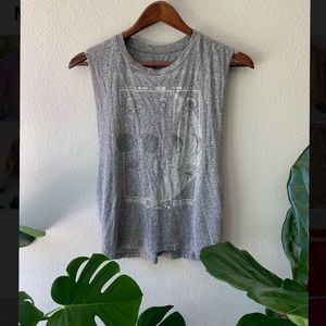UO Grey Moon Phase Graphic Muscle Tank